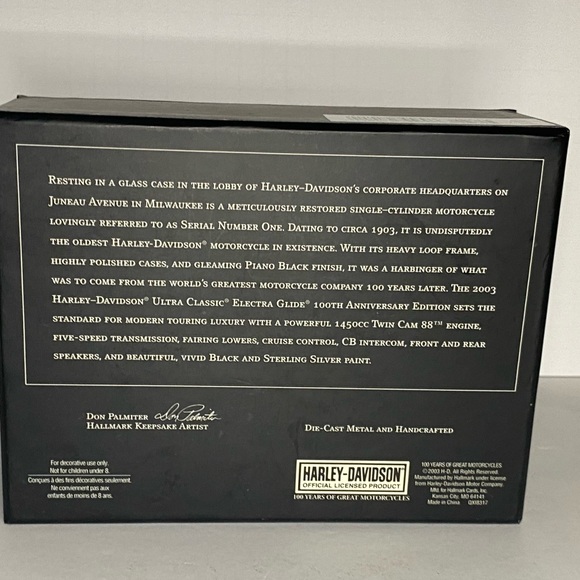 2003 Harley Davidson Hallmark 100th Anniversary Edition Ornaments With Box - Picture 5 of 7